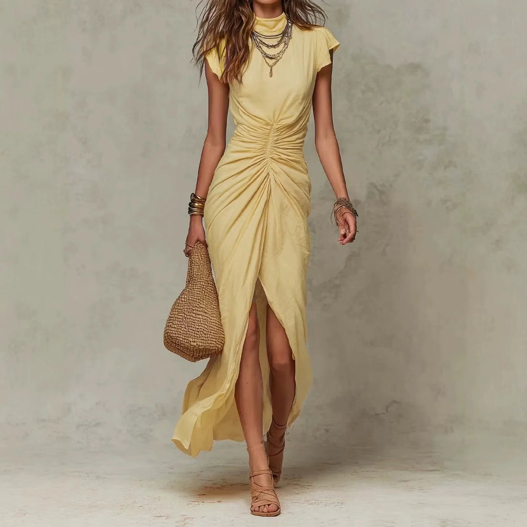 Valencia Mock Neck Split Dress