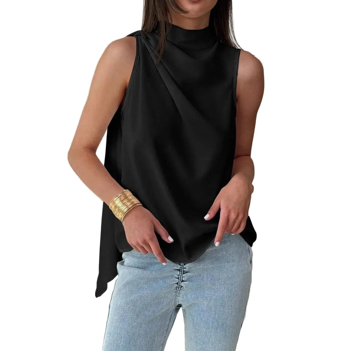 Vionara Elegant Sleeveless High Neck Blouse