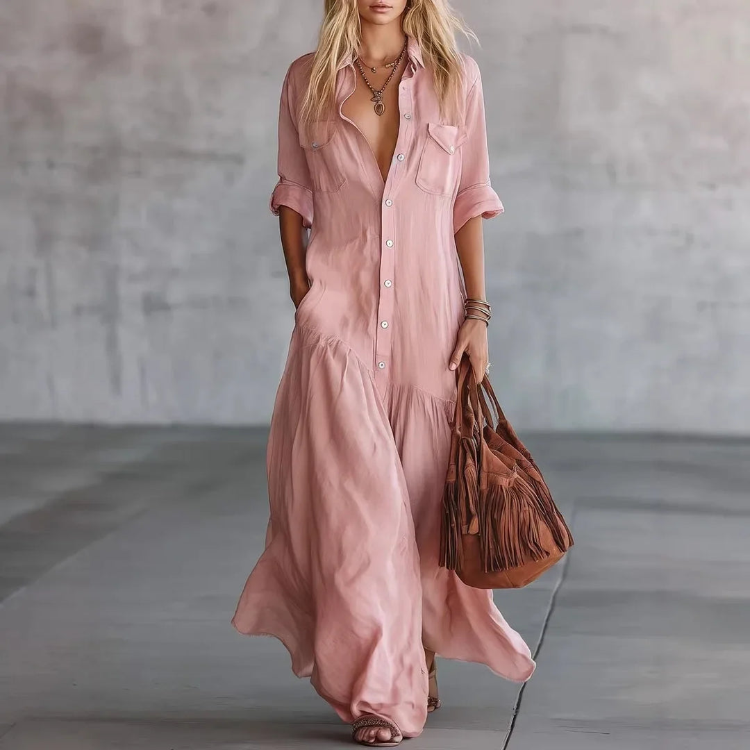Misha Loose Tiered Long Dress