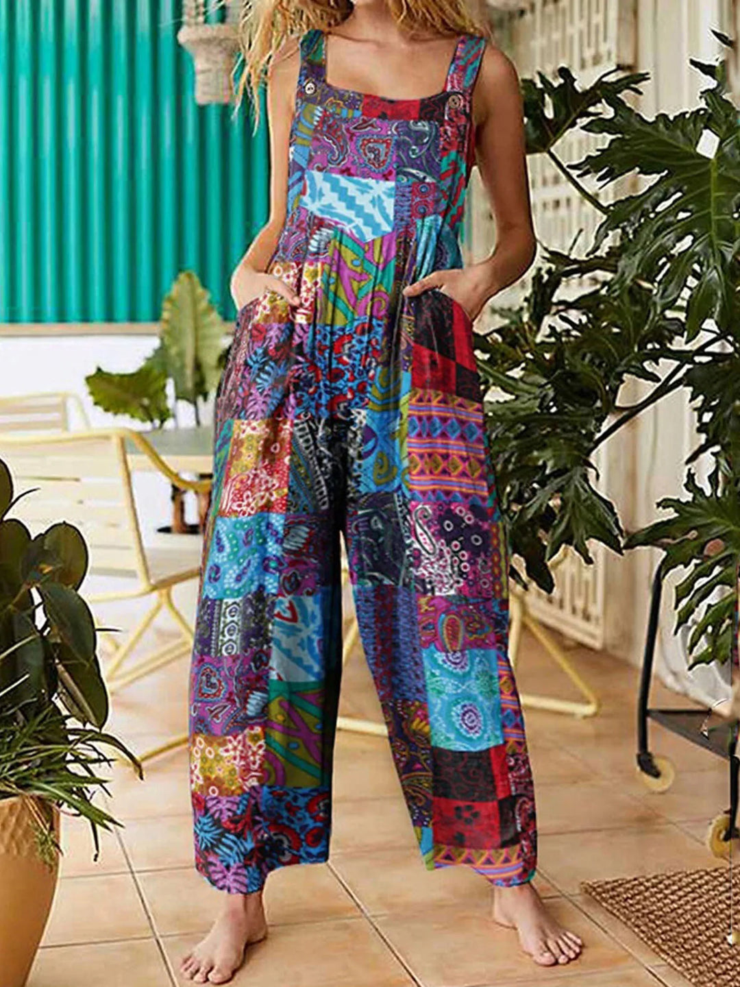 Emery Boho Print Wide Leg Jumpsuit