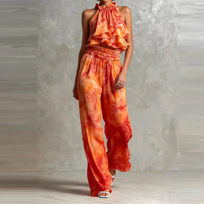 Amaya Ruffle Halter Co-Ord Set
