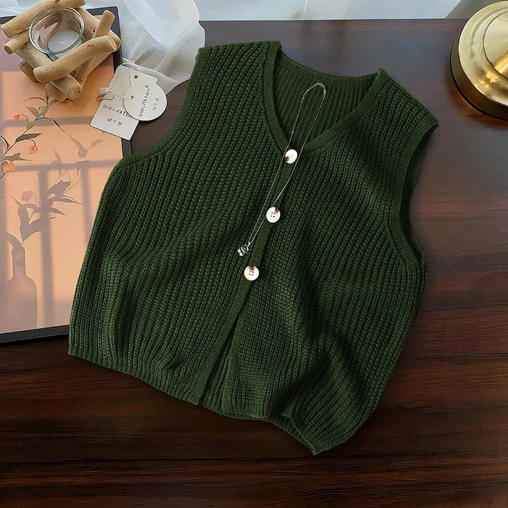 Grace Sleeveless V Neck Cardigan
