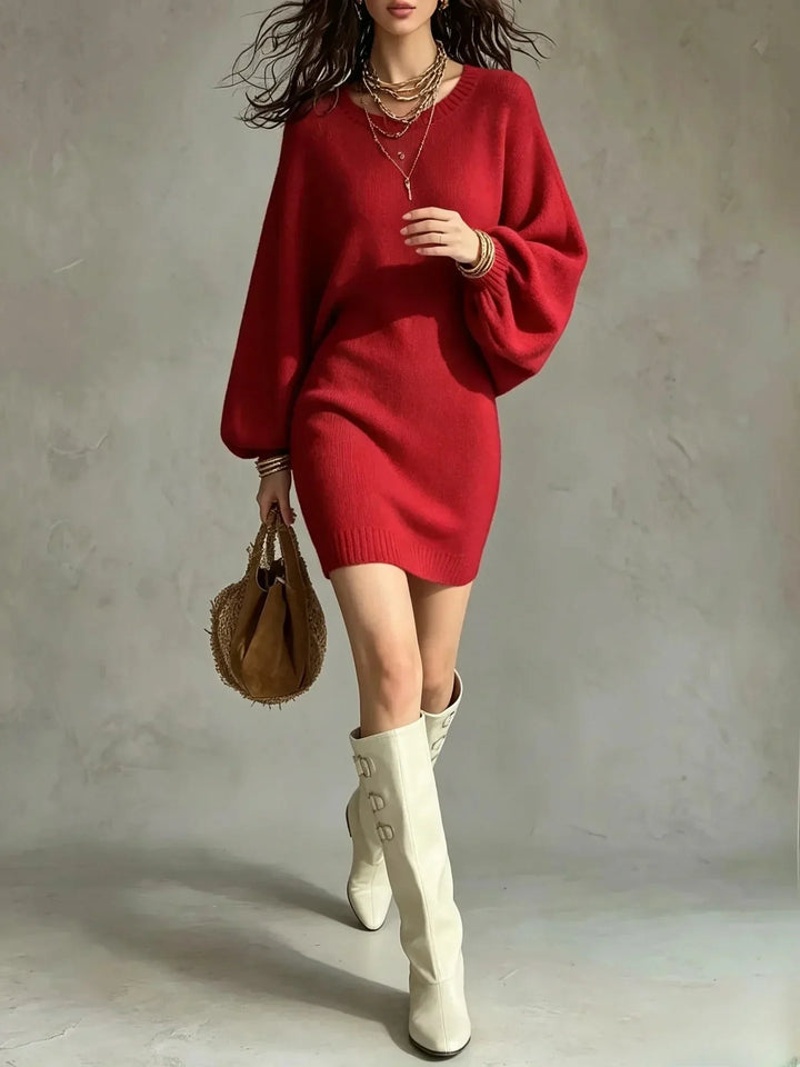 Yasmin Ribbed Hem Sweater Dress