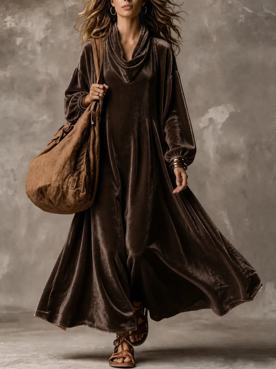 Marisette Cowl Neck Maxi Dress