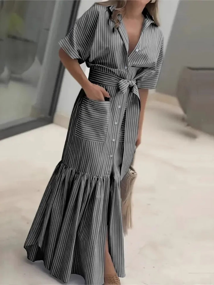 Yasmin Striped Pocket Maxi Dress