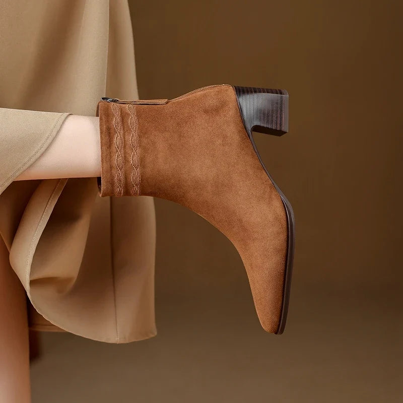 Thalia Square Toe Ankle Boots