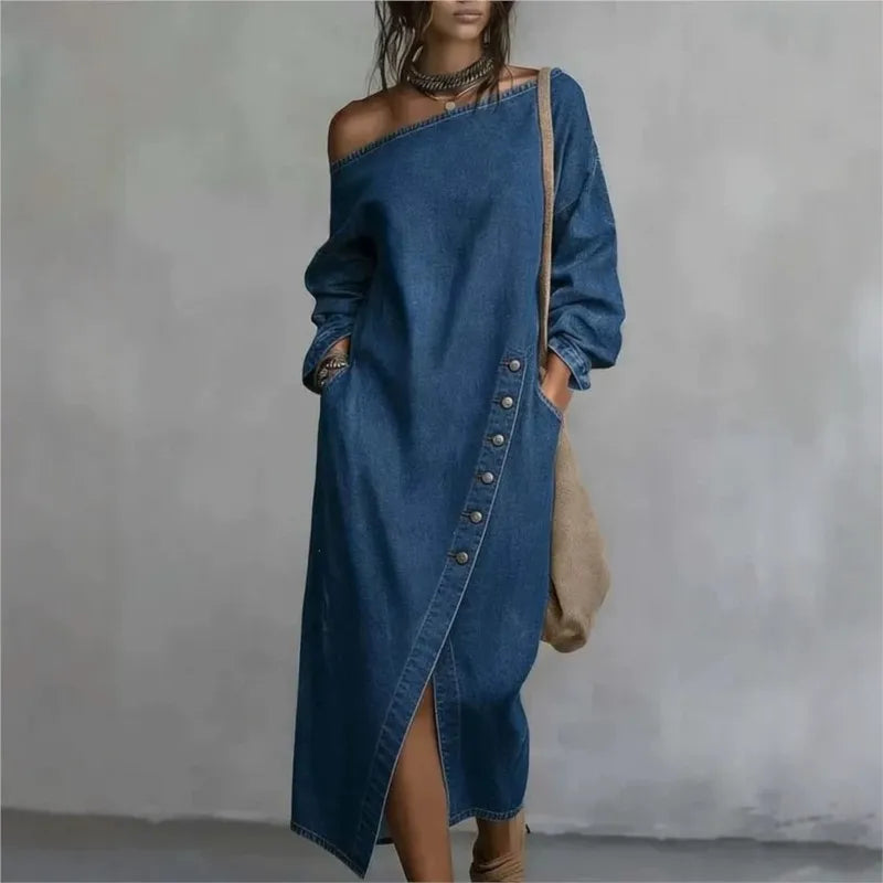 Willa Off Shoulder Denim Dress