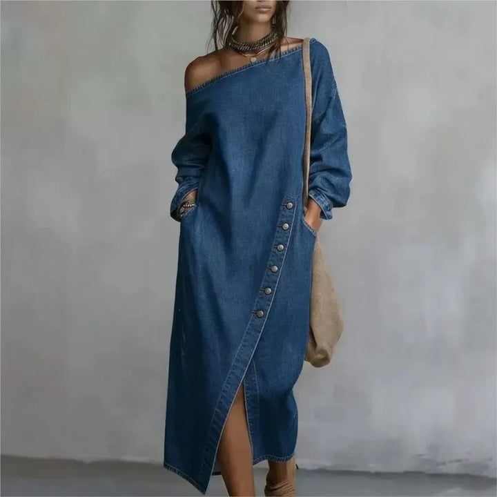 Willa Off Shoulder Denim Dress