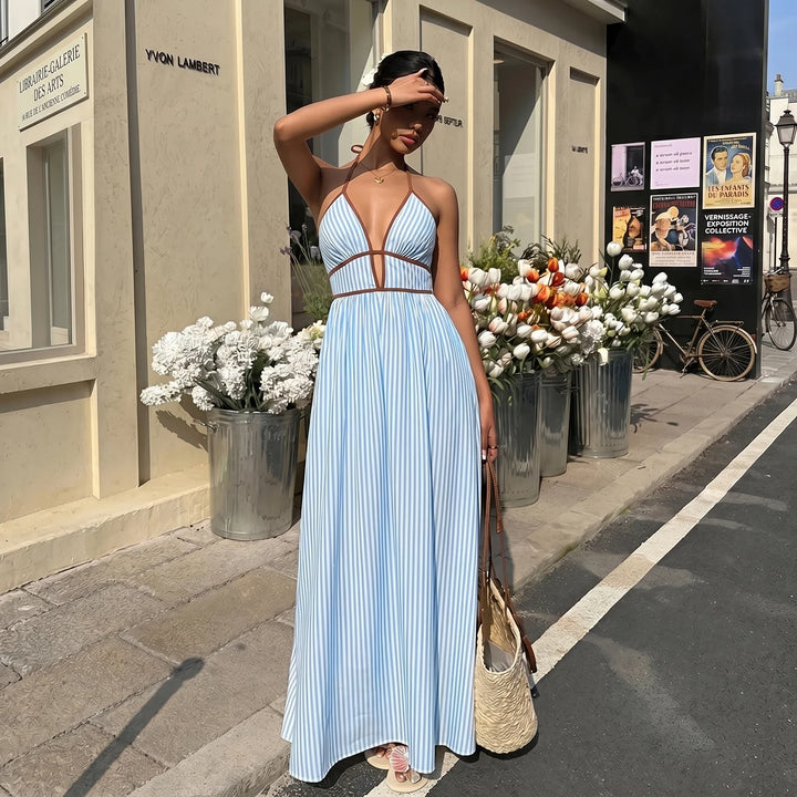 Frances Flowing Halter Neck Maxi Dress
