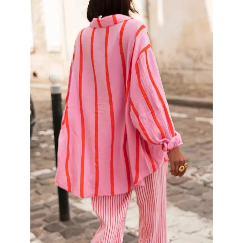 Severine Striped Bubble Blouse