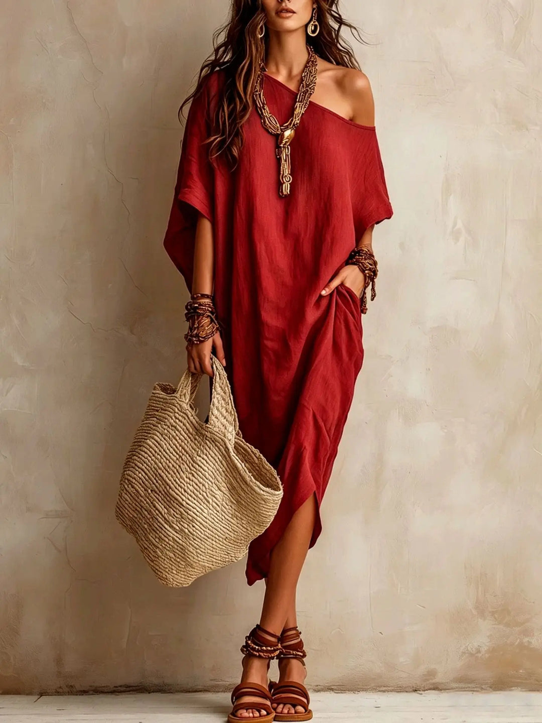 Naomi Batwing Sleeve Midi Dress