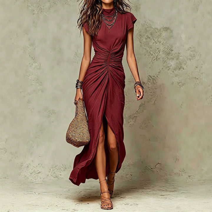 Valencia Mock Neck Split Dress
