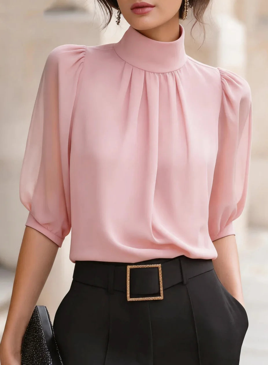 Everly Pleated Chiffon Blouse