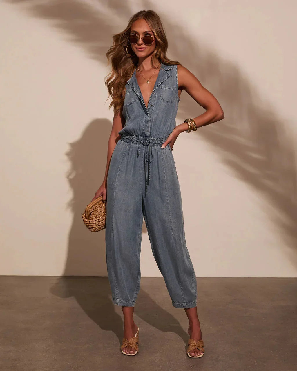 Emmie Casual Drawstring Jumpsuit
