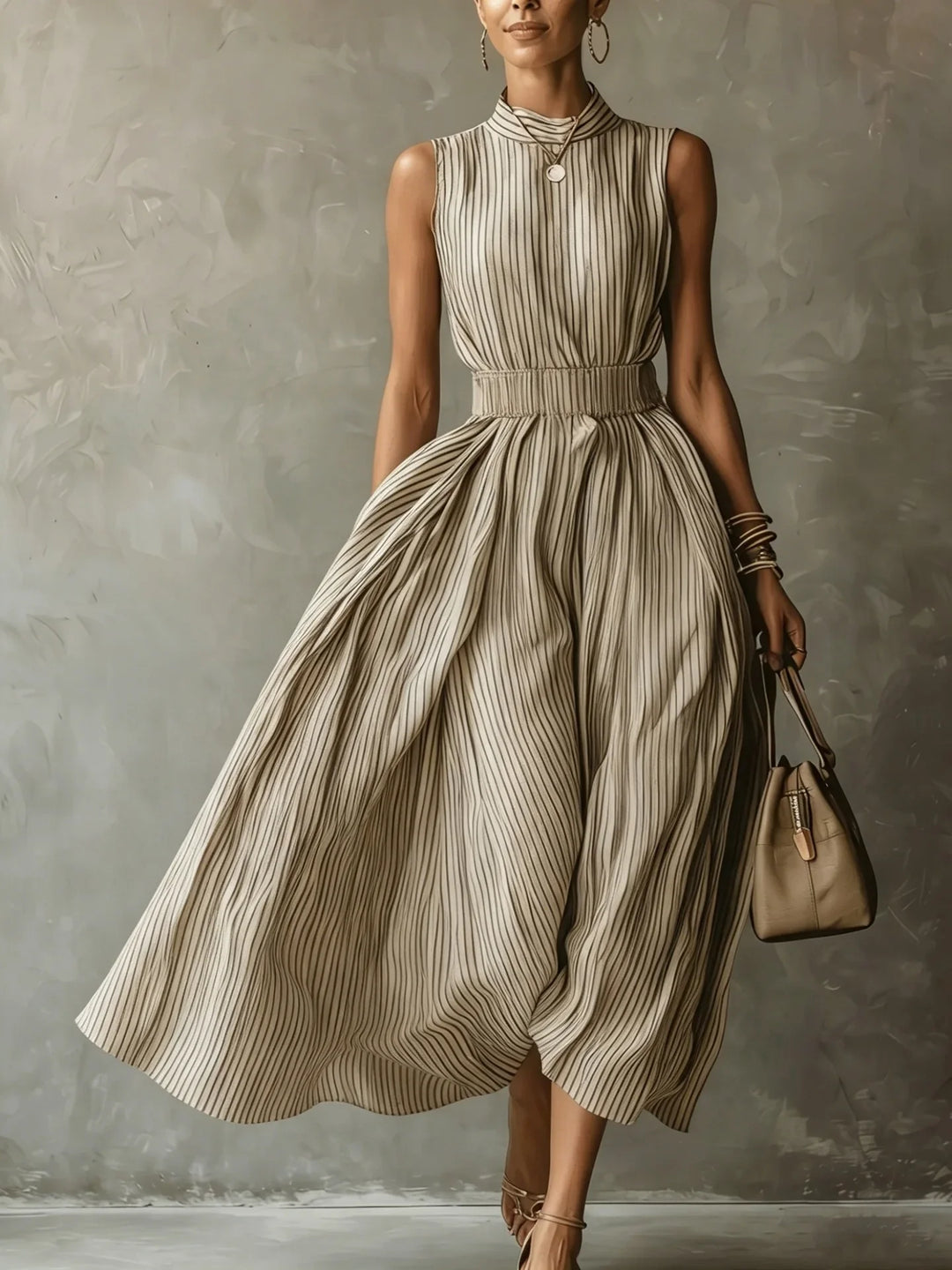 Sophia Elegant Sleeveless Midi Dress