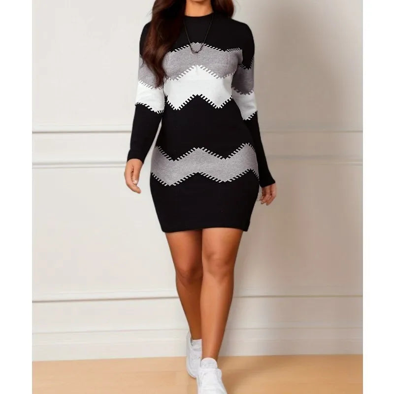Elenora Chevron Knit Dress