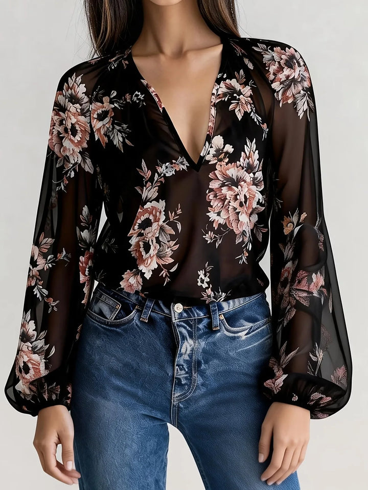 Vivian Floral Chiffon Blouse