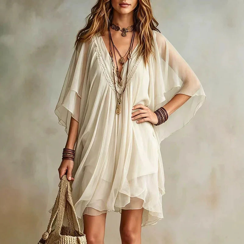Maisy Lace Trim Mini Dress