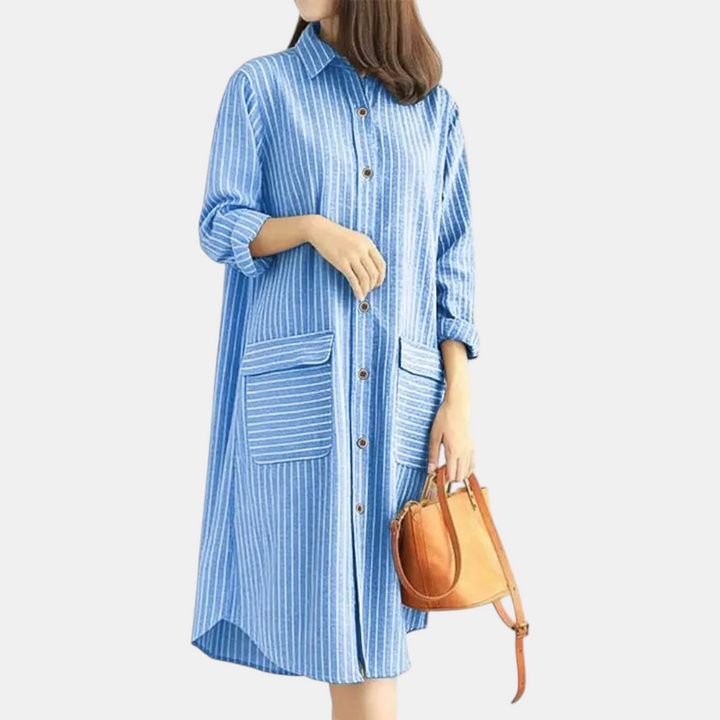 Valerie Button Front Midi Dress