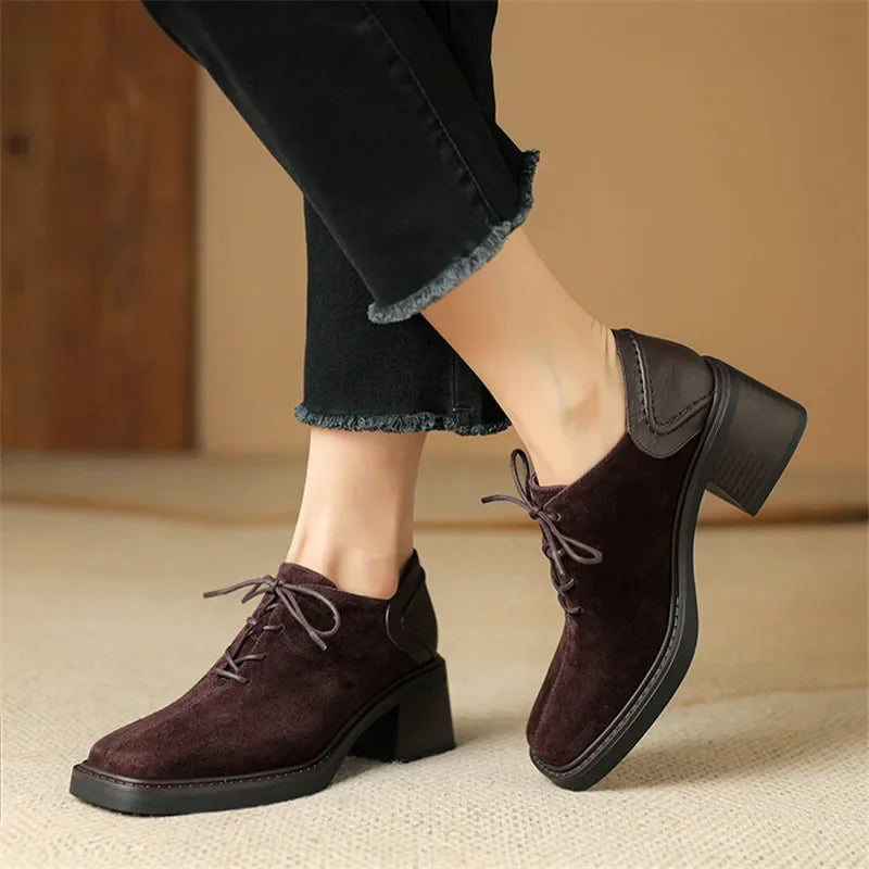Harper Suede Block Heel Loafers