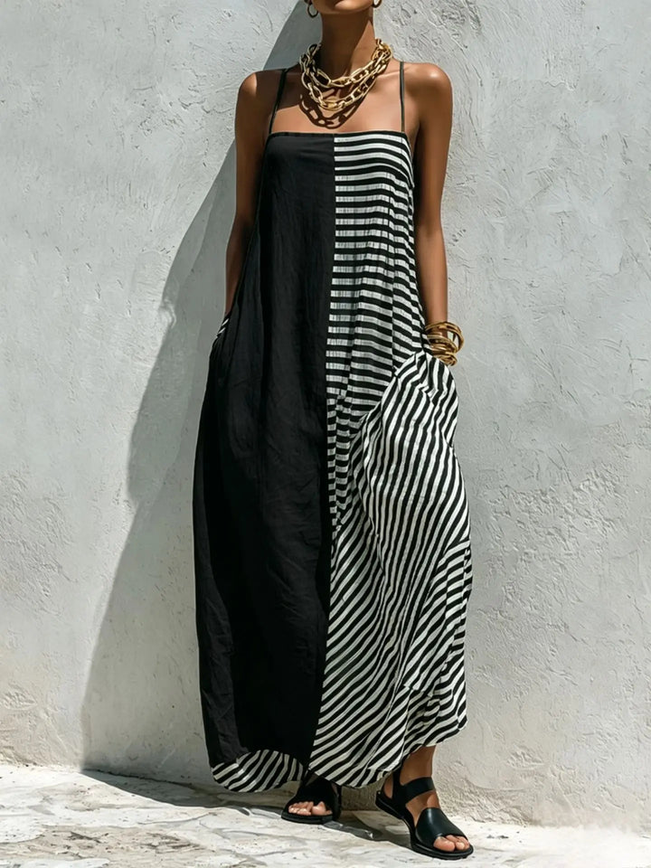 Diane Casual Striped Maxi Dress