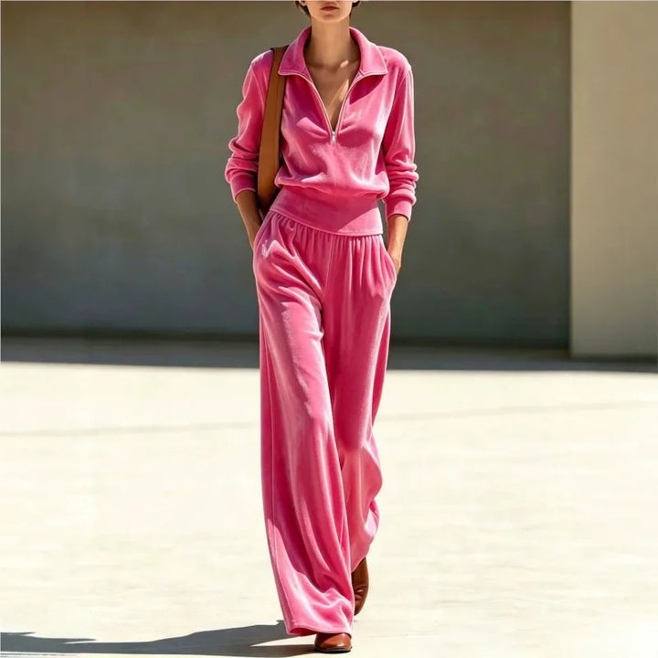 Bellamy Velvet Half Zip Tracksuit