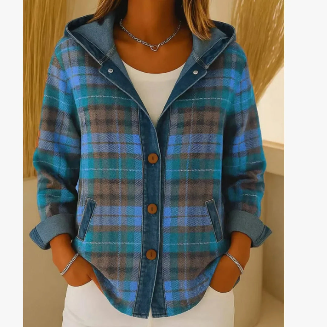 Mirelle Contrast Plaid Jacket