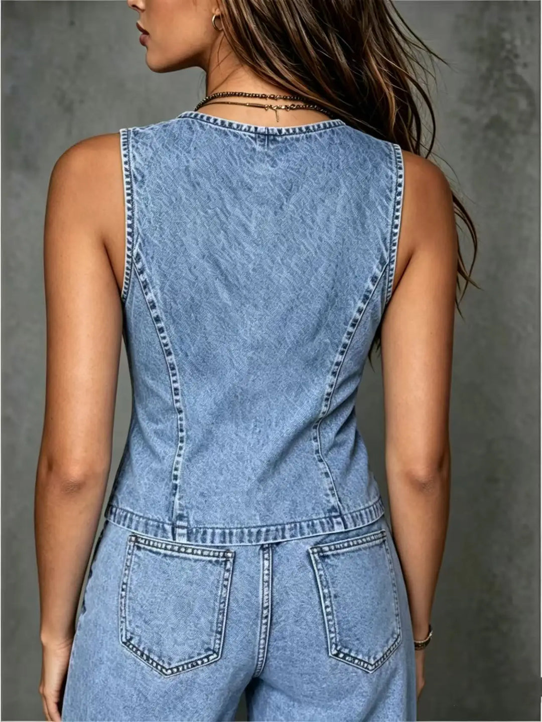 Rimelle Front Tie Denim Vest