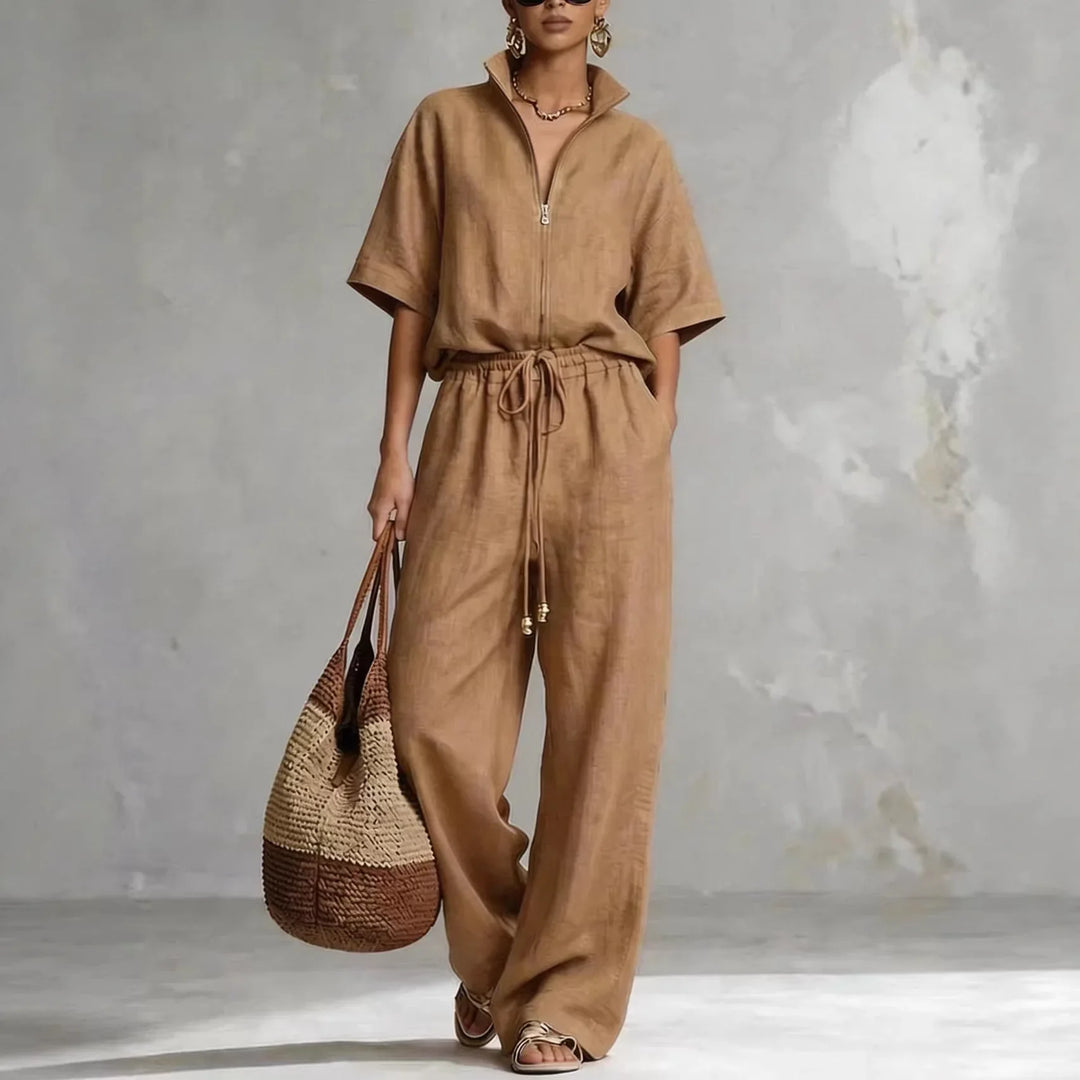 Rosamund Linen Wide Leg Pants Set
