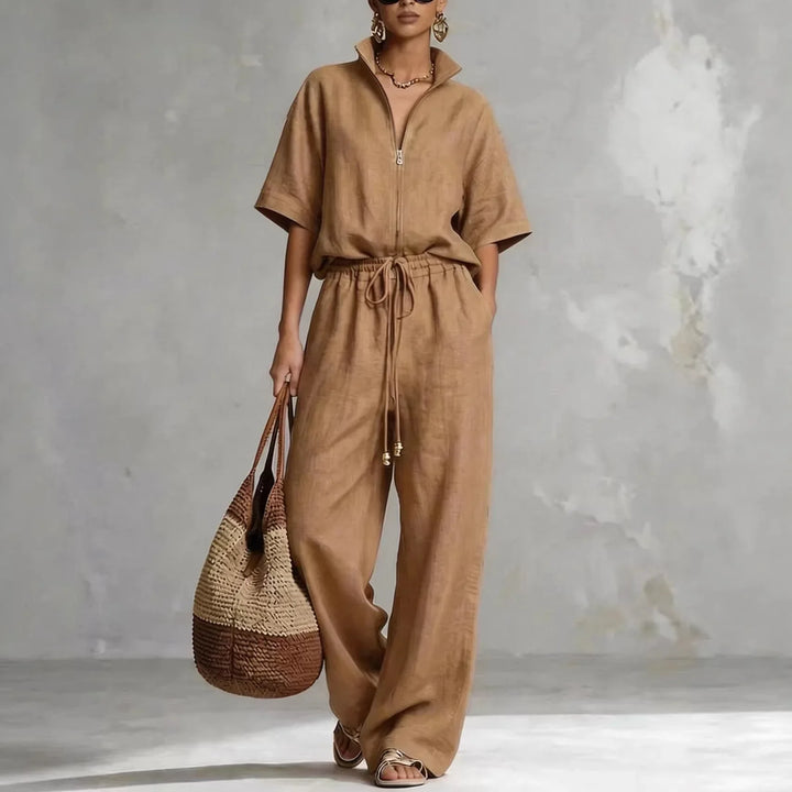 Rosamund Linen Wide Leg Pants Set