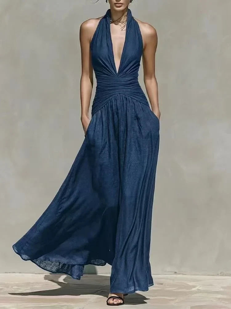Camille Ruched Waist Maxi Dress