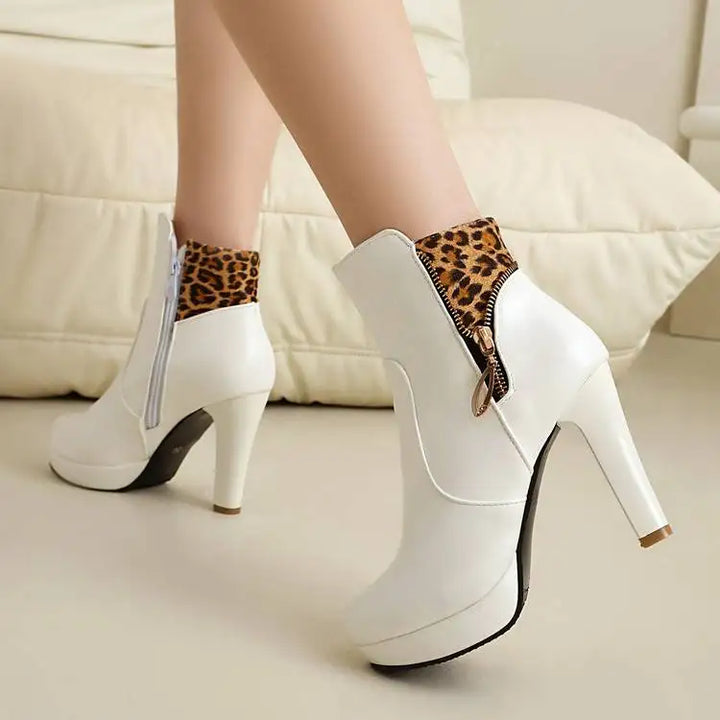 Marchant Leopard Panel Ankle Boots