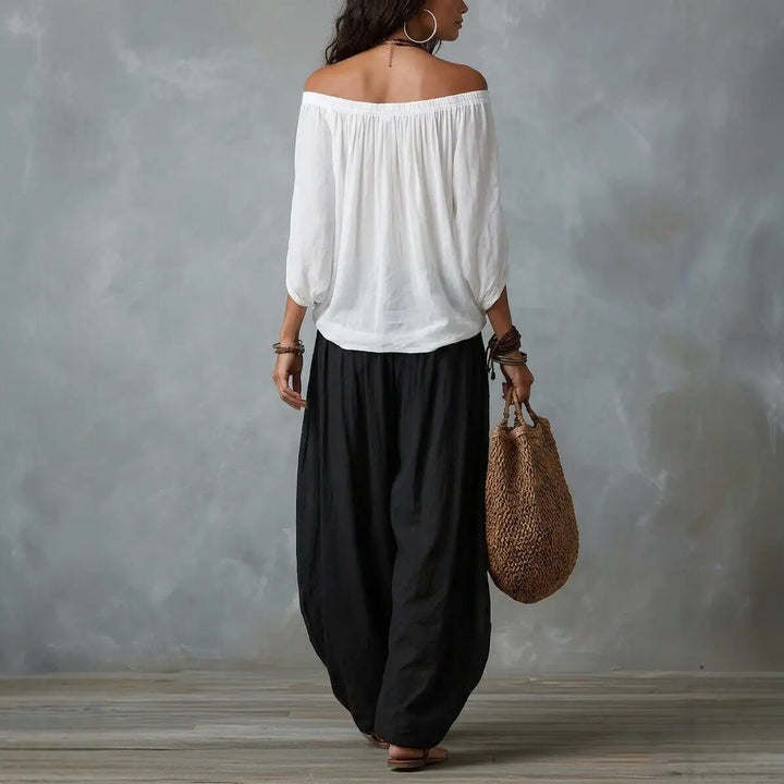 Amelie Bohemian Off Shoulder Harem Pants Set