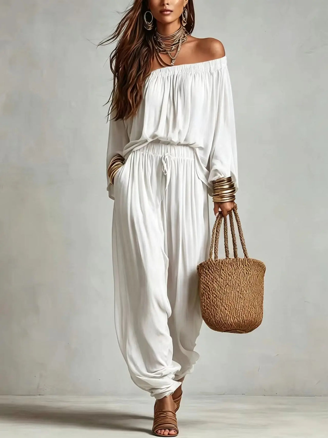 Quinn Off Shoulder Harem Set