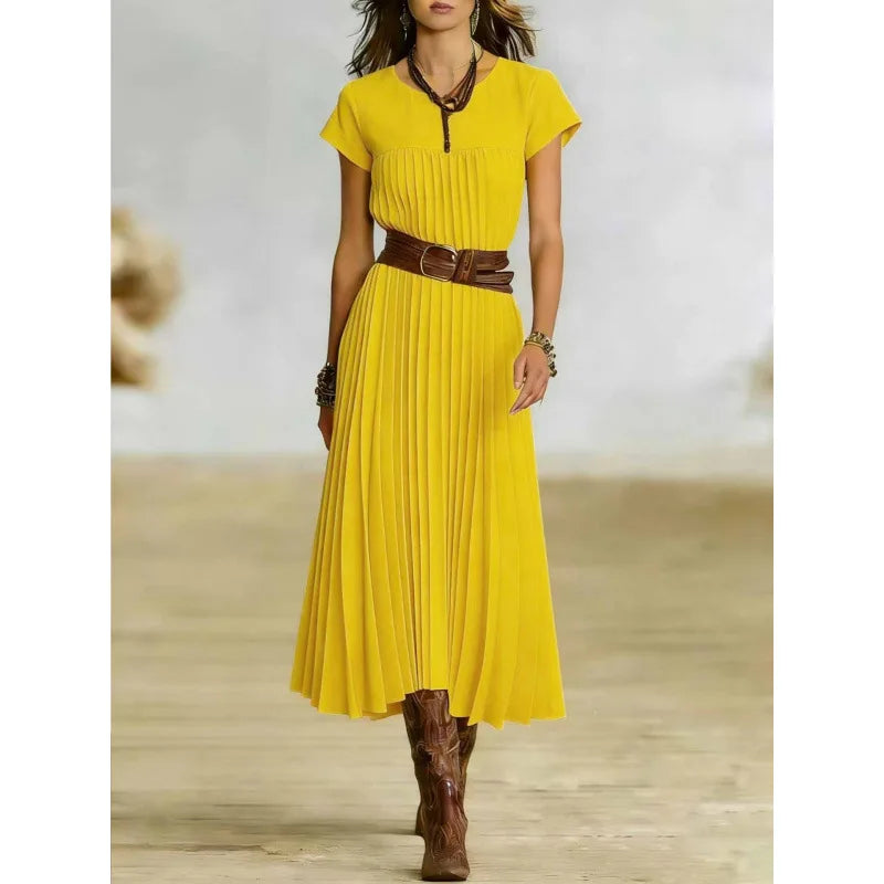Tristana Elegant Pleated Maxi Dress