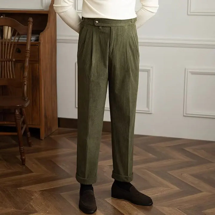 Alaric Pleated Corduroy Trousers