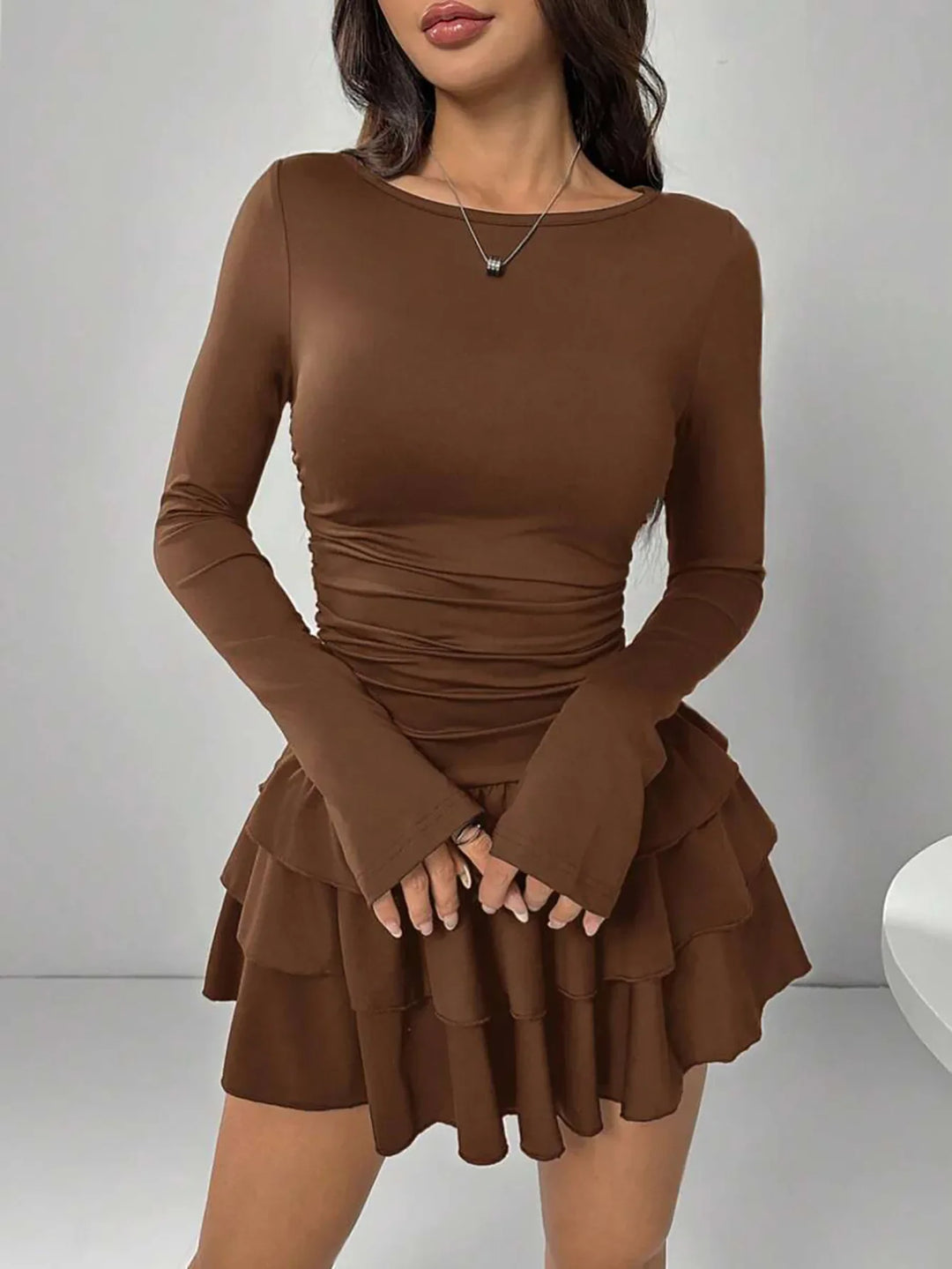 Marisette Ruched Waist Mini Dress