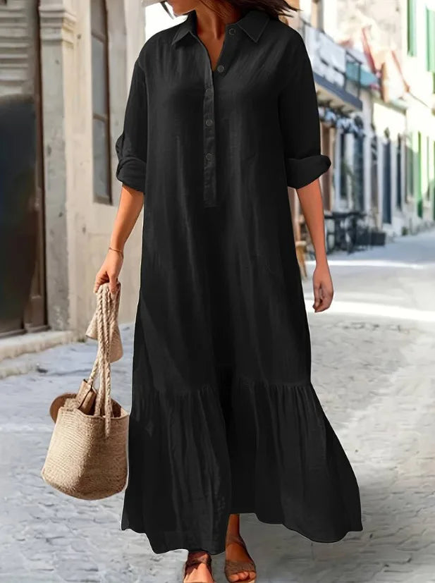 Nina Linen Shirt Maxi Dress