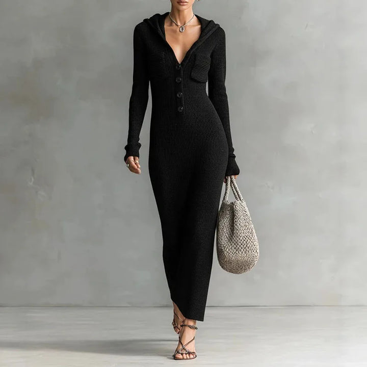 Janessa Hooded Knit Maxi Dress