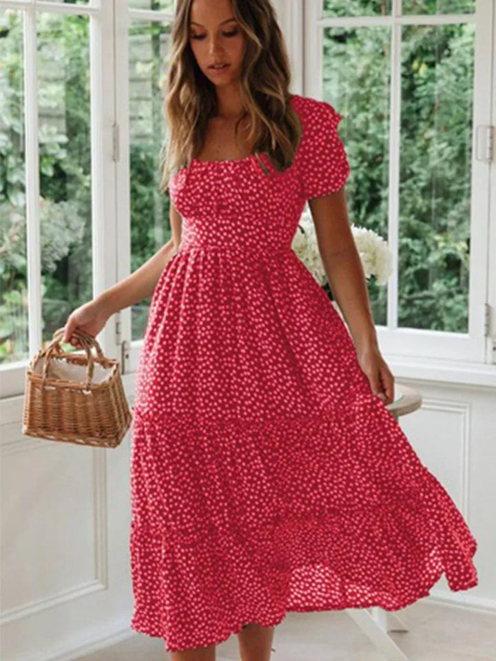 Jocelyn Floral Puff Sleeve Midi Dress