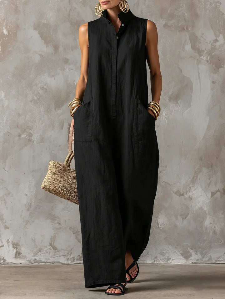 Simone Effortless Stand Collar Jumpsuit