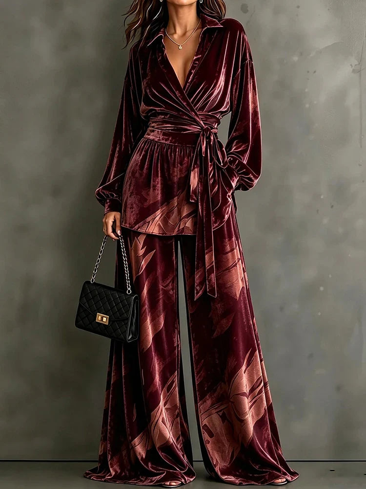 Oriella Velvet Wrap Front Set