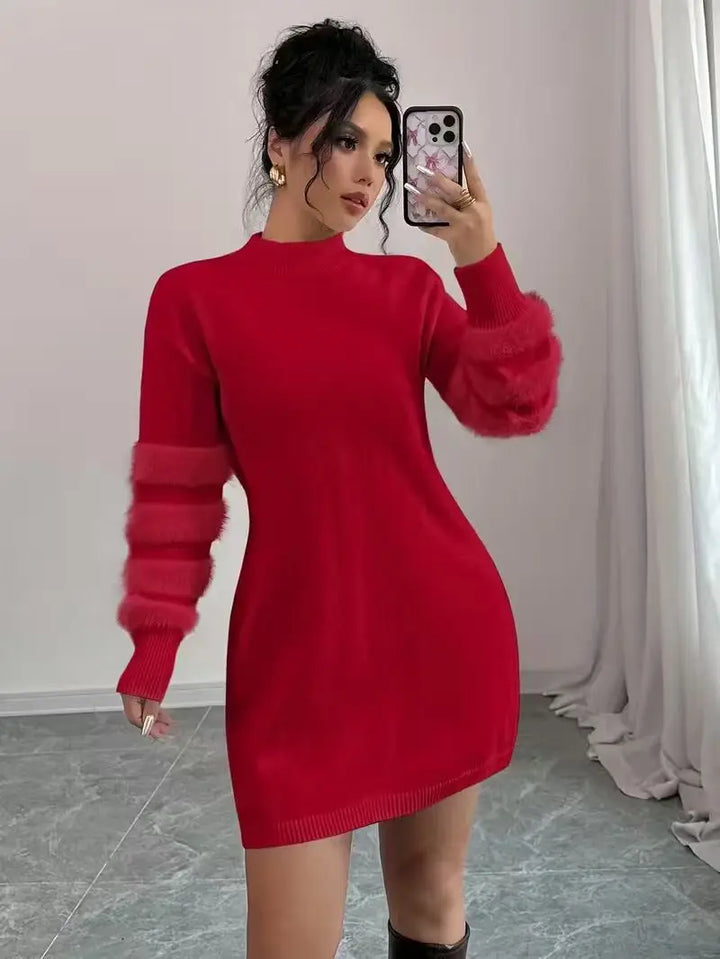 Corinne Mock Neck Sweater Dress