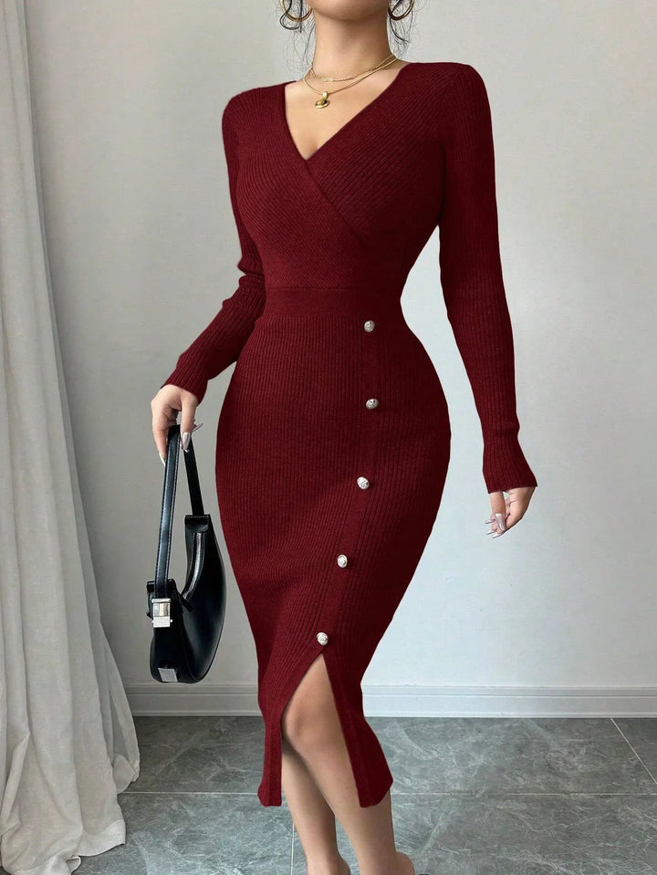 Celestine Ribbed Knit Dress