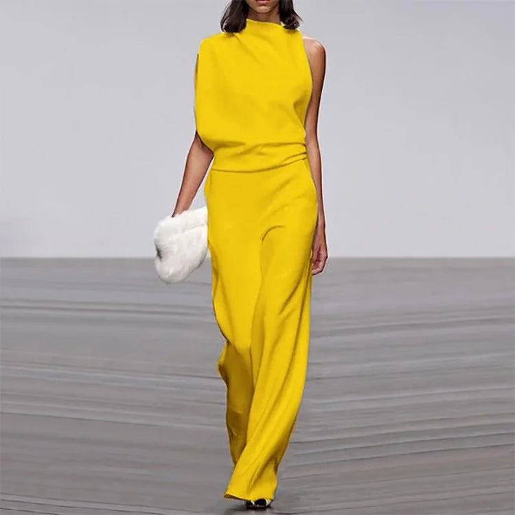 Lyra Draped One-Shoulder Jumpsuit