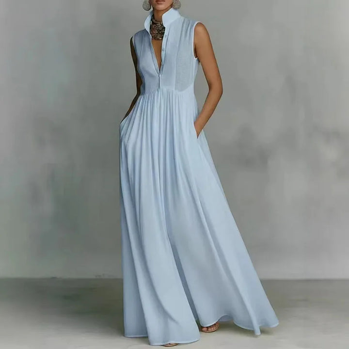 Shakira Sleeveless Ruched Maxi Dress