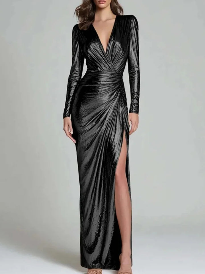 Serrano Ruched Wrap Maxi Dress