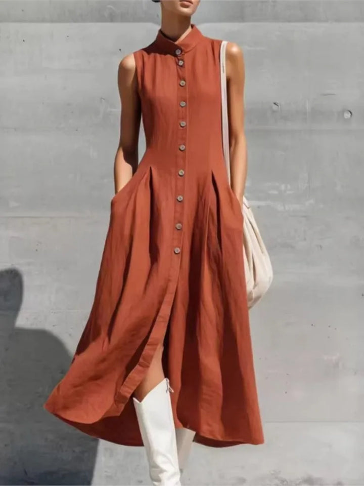 Miralisse Flowy Button Midi Dress