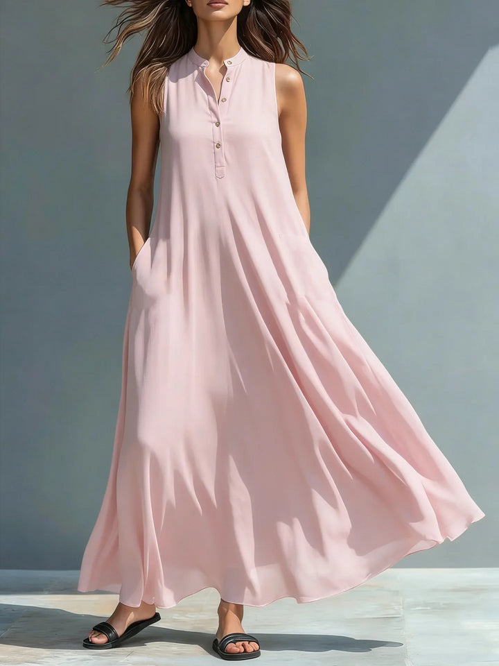 Sancia Elegant Sleeveless V Neck Midi Dress