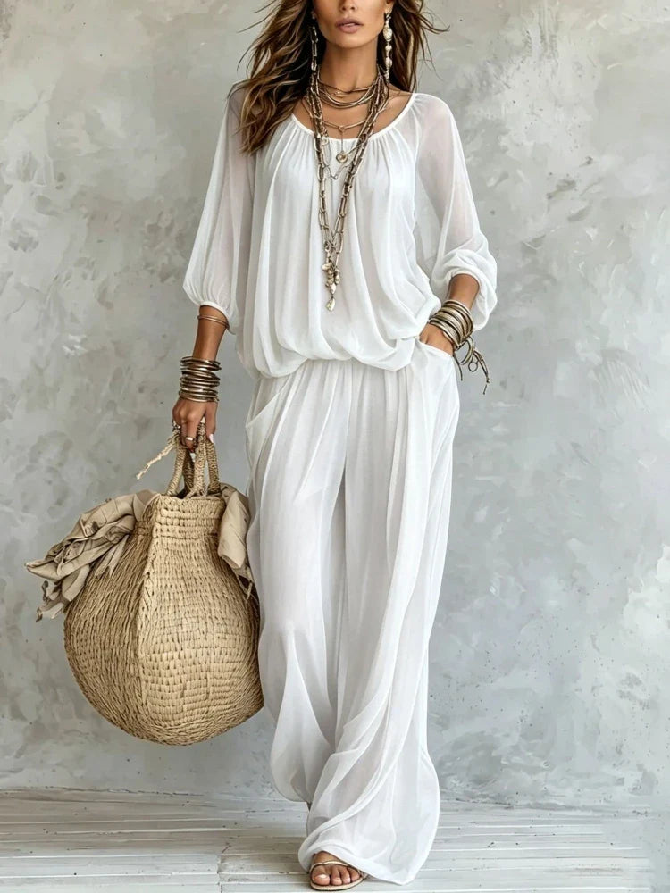 Julie Wide Leg Two-Piece Set